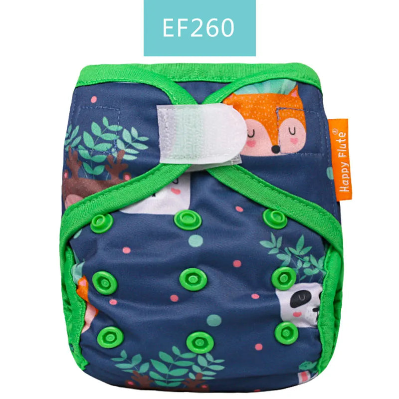 HappyFlute Newborn Tiny Diaper Cover Washable Baby Cover Cartoon Animal Adjustable Nappy Reusable Cloth Diapers Available