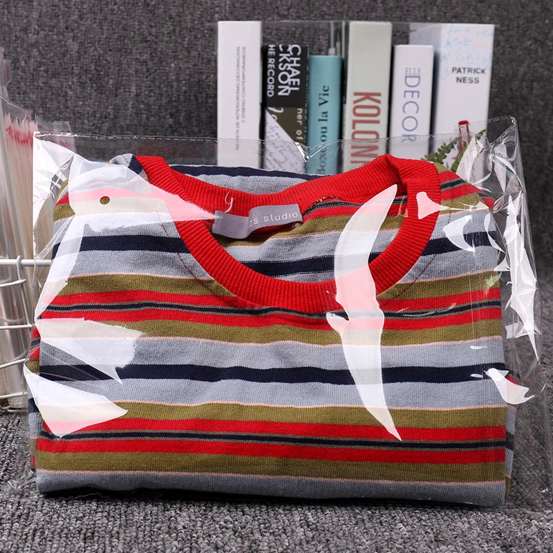 StoBag 100pcs Clear Self Adhesive Cello Cellophane Bag Self Sealing Plastic Bags Clothing Jewelry Packaging Candy OPP Resealable