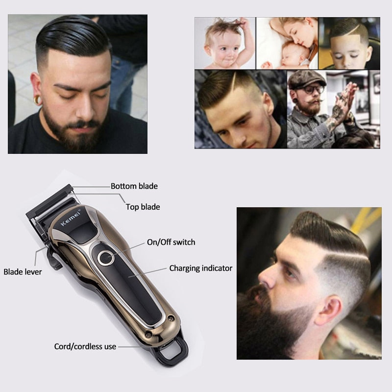 Kemei Hair Clipper Electric Hair Trimmer Professional Men&