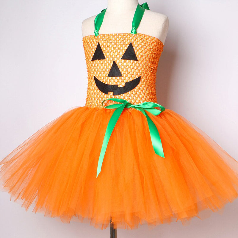 Pumpkin Dresses for Baby Girls Tutu Dress with Witch Hat Halloween Costume for Kids Girl Pumpkin Clothes for Carnival Party