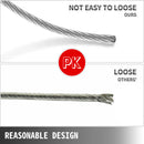 SucceBuy 152M/500Ft Wire Rope 316 Stainless Steel Strong Tension Soft Fishing Lifting Cable 7*7 Clothesline 1.5MM-3.2MM Diameter