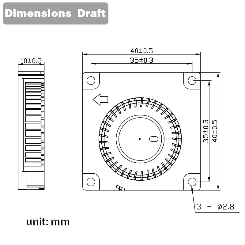 2PCS 40mm 3D Printer Fan 12V 24V 5V 4010 Blower Printer Cooling Accessories DC Turbo Blower Fan Radial Fans 40x40