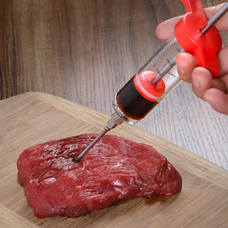 Hot Selling BBQ Meat Syringe Marinade Injector Turkey Chicken Flavor Syringe Kitchen Cooking Syinge Accessories