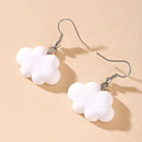 New Fashion Cute White Cloud Stud Earrings Delicate Mushroom Clouds for Women Girls Ear Jewelry Wholesale Gifts Bear