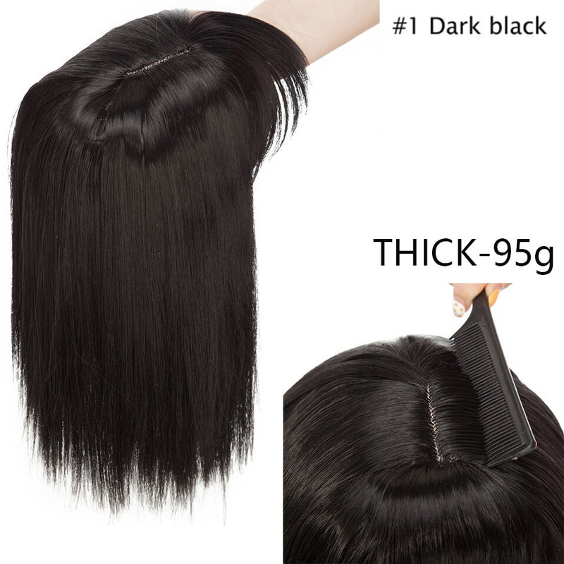 HAIRRO 11Inch Clip In Hair Pieces Straight Hair Extension With Bangs Synthetic 16 Colors Clip In Hair Pieces For Women