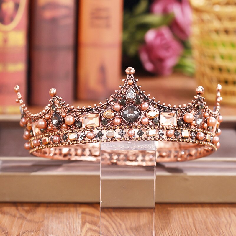 Crystal Rhinestone Round Crown Tiara Hair Jewelry Wedding Hair Accessories Bridal Hair Jewelry Queen Party Crown And Tiaras Gift