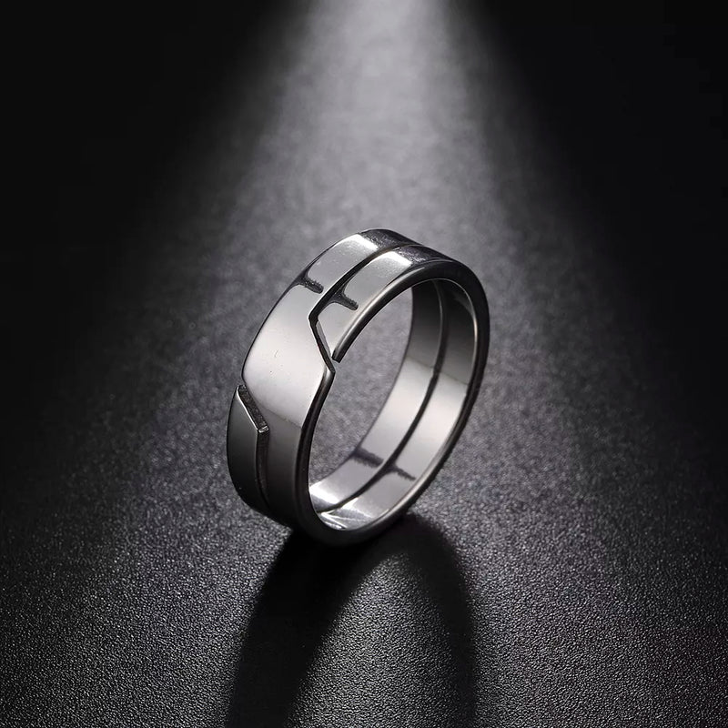 Skyrim Fashion Simple Stainless Steel Couple Ring for Men Women Casual Finger Rings Jewelry Engagement Anniversary Gift 2022 New