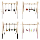 Nordic Style Wooden Baby Gym Nursery Sensory Toys Gantry Foldable Baby Play Gym Frame Activity Center Hanging Bar Newborn Gift