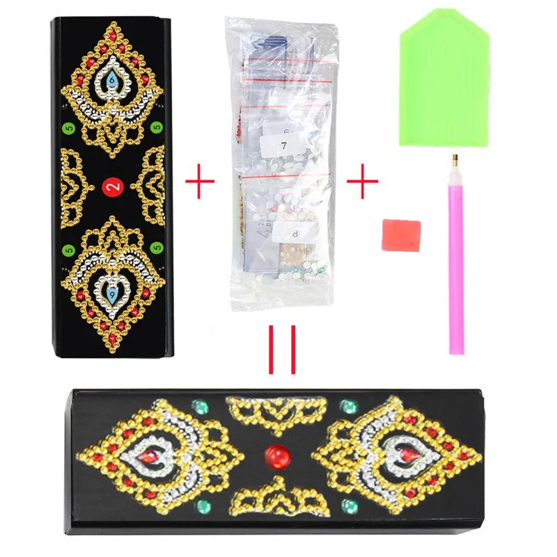 DIY Diamond Painting Eye Glasses Storage Box Travel Leather Sunglasses Case Special Shaped Diamond Storarage Box