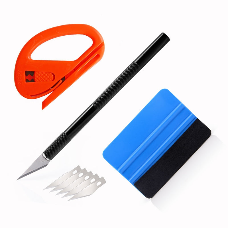 FOSHIO Vinyl Film Car Accessories Wrap Tools Kit Carbon Sticker Installing Rubber Scraper Window Tinting Magnet Squeegee Knife