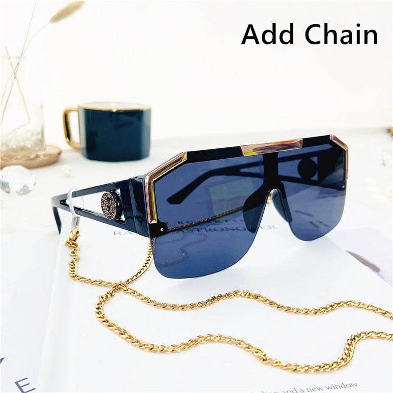 2021 New Fashion Oversized Square Sunglasses Men Retro Gradient Trendy Driving Brand Design Sun Glasses Wholesale Dropship UV400