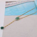 NeeFuWoFu Stainless Steel Necklace Natural Pendant Short Woman Pink Stone Jewelry fashion Accessories brand gift Women's present