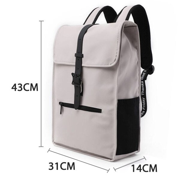 TINYAT New Men's Leather Backpack laptop Backpack for 14 15  inch Waterproof Travel Backpack for School Hiking Finshing Backpack