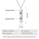 JewelOra Personalized Engraving Pearl Necklace Stainless Steel Custom Name Beads Pendant Necklaces Jewelry Anniversary Gifts
