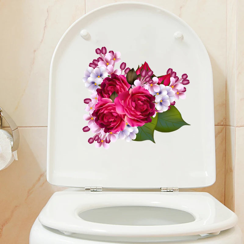 Three Ratels QCF47gorgeous bouquet home decoration Decal Refrigerator decorative toilet Decal