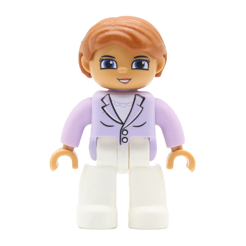 Big Size Action Figures City Princess Policemen Family Building Block Doll Character Accessory Assembly Toys for Children Gift