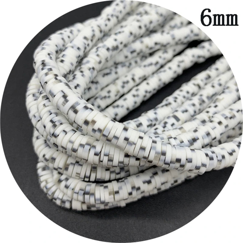 400pcs/Lot 3/4/5/6mm 16inch Round Slice Clay Beads Spacer Beads Polymer Clay Beads For Jewelry Making DIY Handmade Accessories