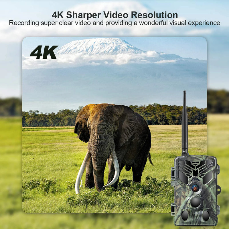 4K Live Broadcast APP Control Trail Camera FREE Cloud Service Wildlife Hunting  Cameras 4G 30MP Wireless Night Vision HC810PRO