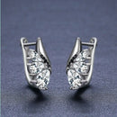 2023 New Fashion Black Hoop Earrings For Women Classic Silver Color Trendy Spinel Engagement I217