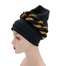 Latest African Auto Geles Headtie Already Made Headties Shinning Sequins Turban Cap for Women Ready Female Head Wraps