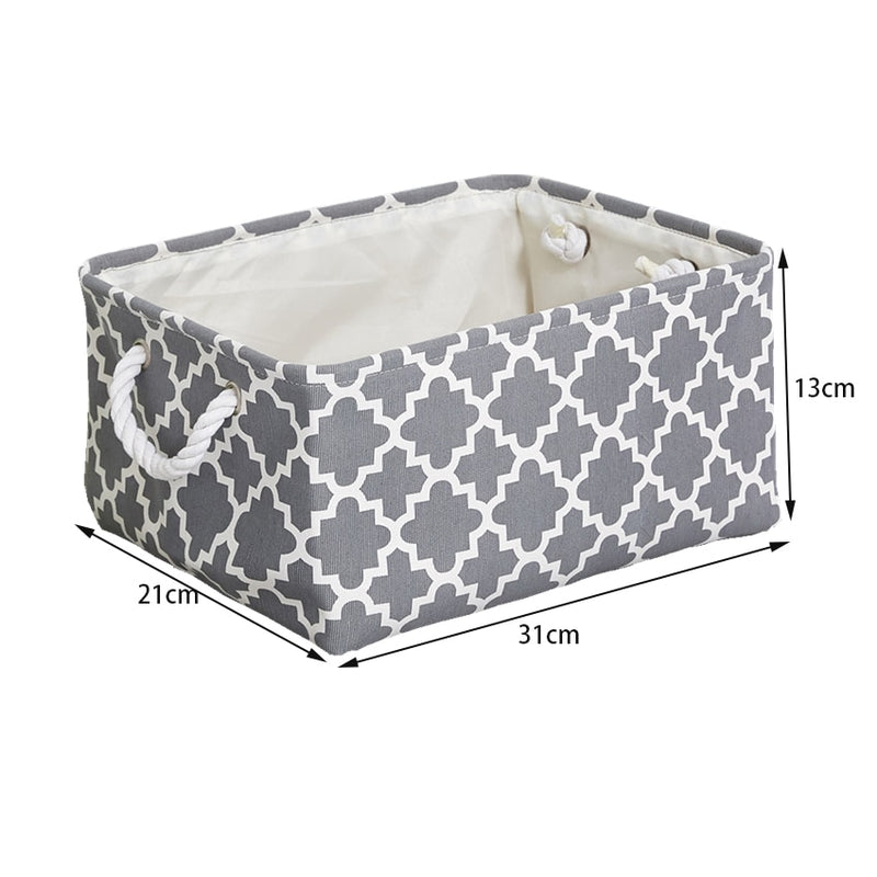 Cotton Linen Folding Storage Baskets Kids Toys Organizer Clothes and Sundries Storage Box Cabinet Storage Bag Laundry Basket