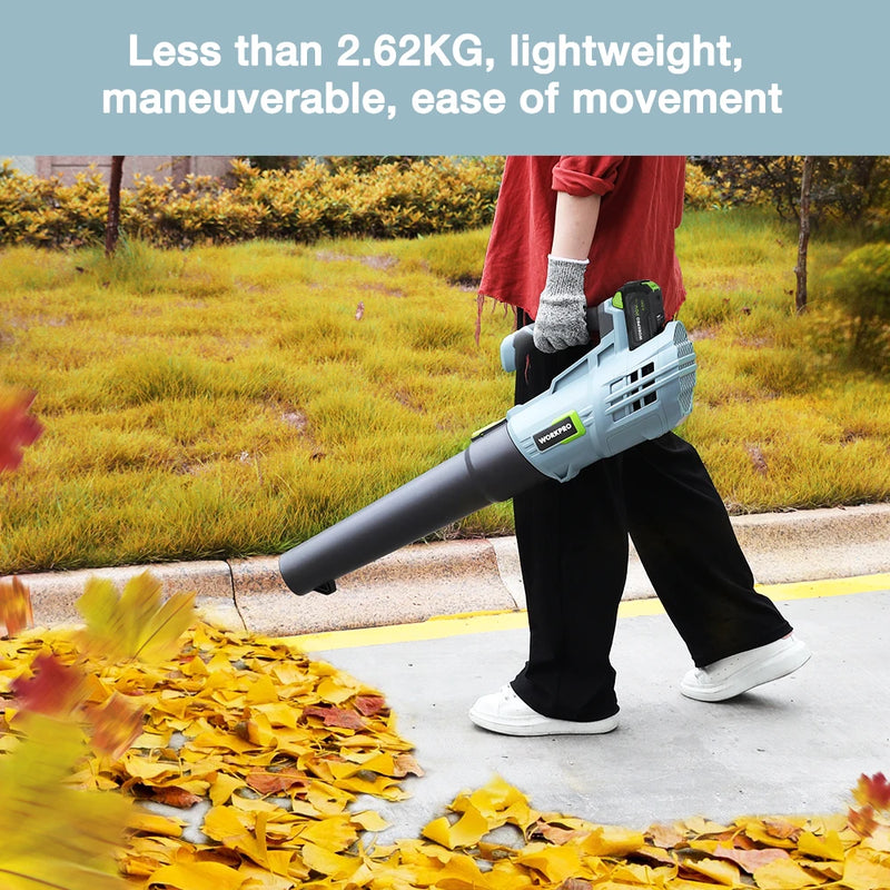 WORKPRO 20V Cordless Leaf Blower Cordless Variable Speed Air Blower For Leaves,Dust,Snow Blowing Garden Power Tools Cleaner