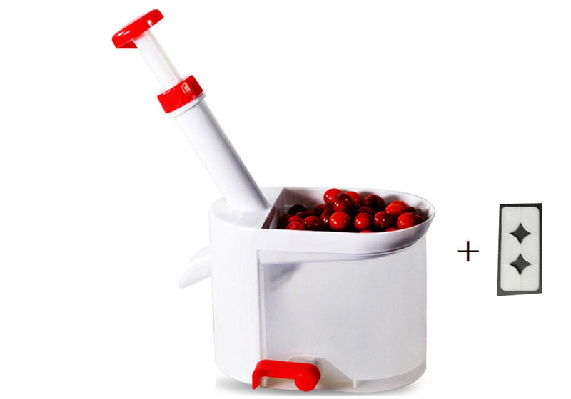 Cherry Corer With Container Kitchen Gadgets Tools Novelty Super Cherry Pitter Stone Corer Remover 10pcs Cherry Pitters Pad