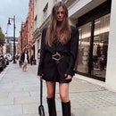 135cm Elegant Women Influencer Stylish All-match Fashion Women PU Leather Female Black New Quality Belt for Blazer