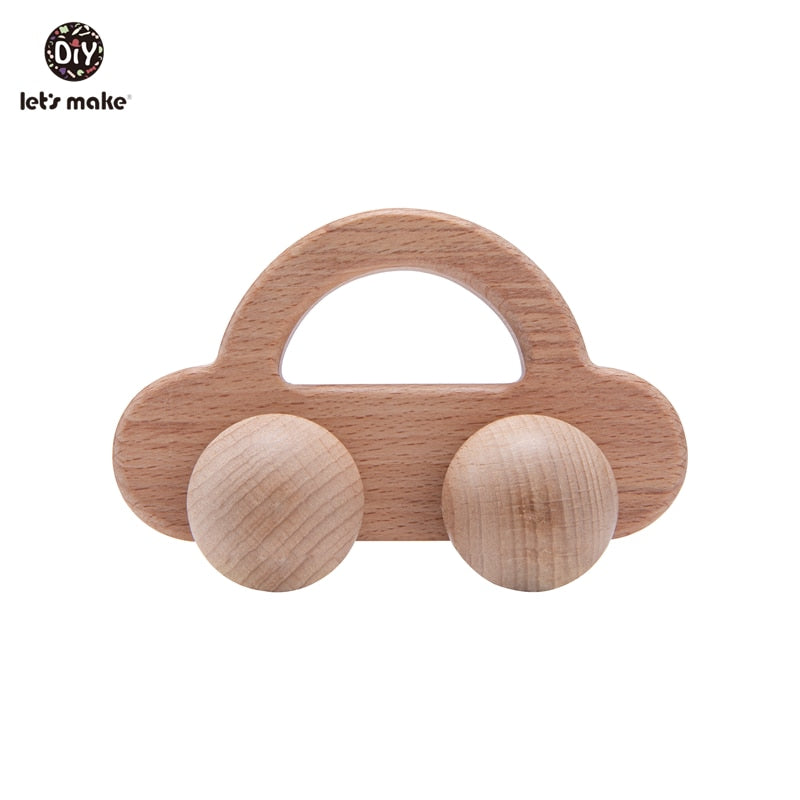 Let's Make Wooden Baby Toys 0 12 Month 1PC Toys For Babies Beech Car Hedgehog Elephant Educational Infants Developmental Newborn