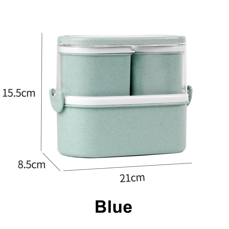 1450ML lunch box high food container eco friendly bento box  lunch japanese food box lunchbox meal prep containers wheat straw