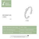 bamoer Genuine 925 Sterling Silver Geometric Chain Ring Finger Rings for Women Wedding Band Engagement Statement Jewelry BSR145