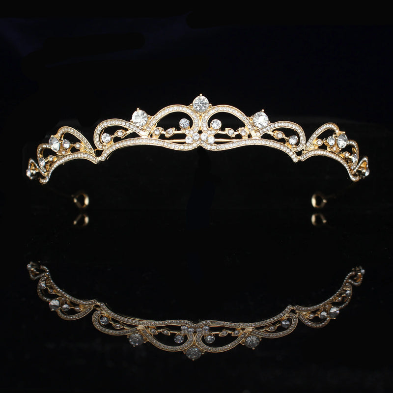 Bridal Tiara Crown Princess Bride Crystal Diadem Pageant Prom For Women Hair Ornaments Wedding Bridal Head Jewelry Accessories