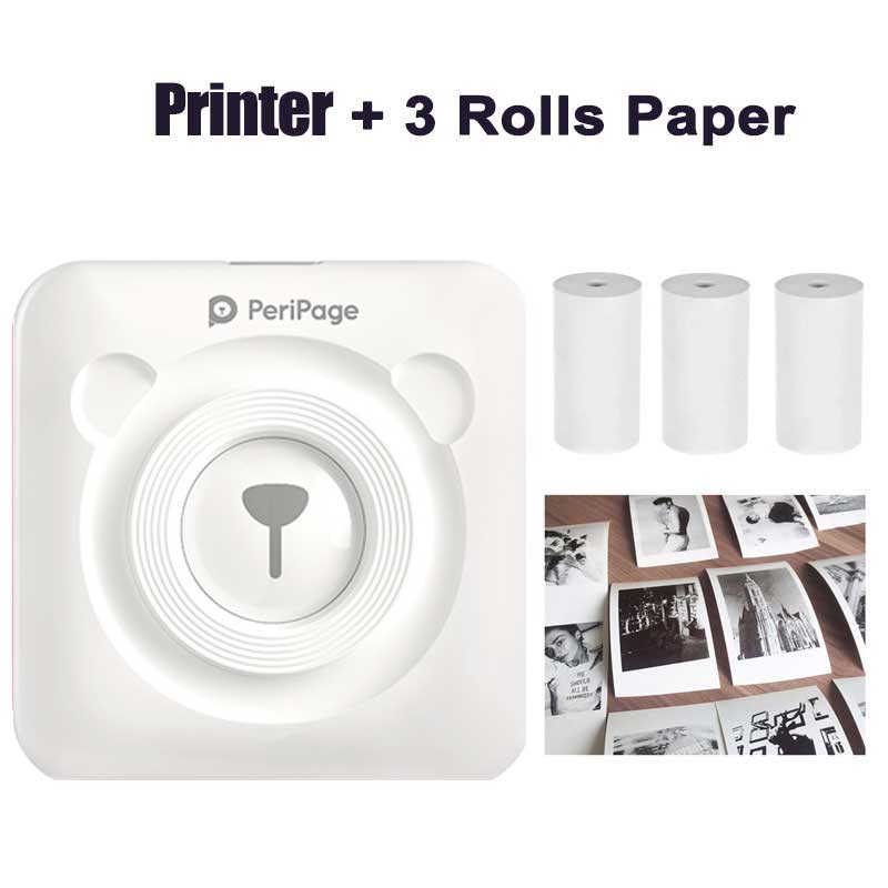 Peripage A6 MIni  Photo Printer Portable Thermal  Pocket  Printer Inkless 203dpi  Wireless Bluetooth PC IOS Android Soft Case