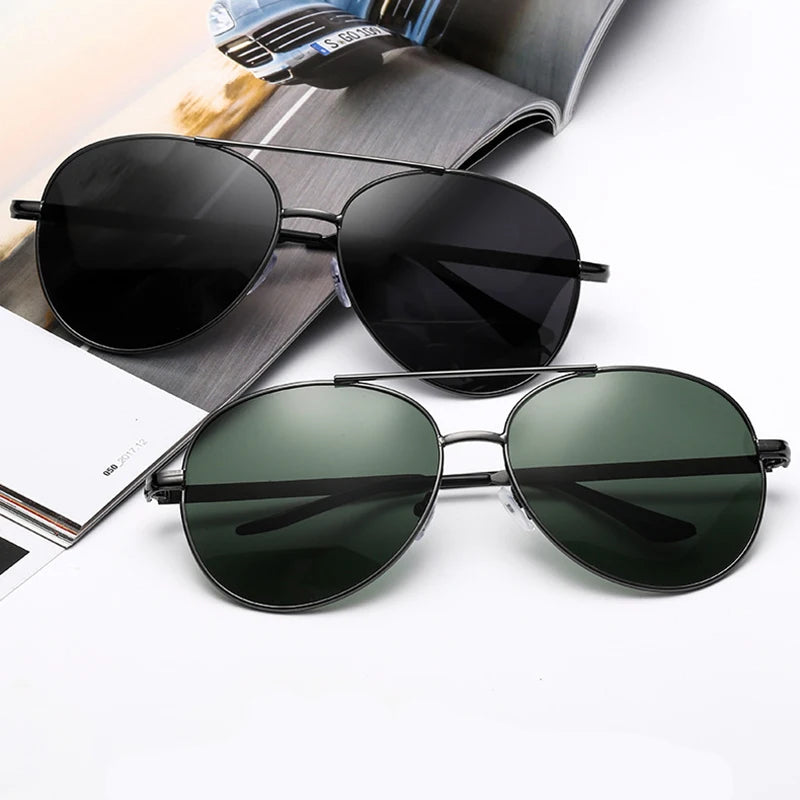 2024 New Men Vintage pilot Polarized Sunglasses Classic Brand Sun glasses Coating Lens Driving Eyewear For Men/Women