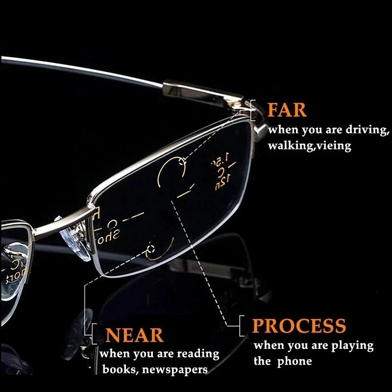 Sightto Progressive Glasses With Multifocal Lens Bifocal Reading Glasse Anti Blue Prescription Glasses Titanium Eyeglasses Frame