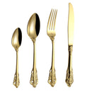 Spklifey Dinnerware Set Gold Cutlery Fork Stainless Steel Spoon Royal Cutlery Forks Knives Spoons Kitchen Spoon Tableware
