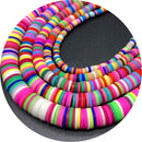 400pcs/Lot 3/4/5/6mm 16inch Round Slice Clay Beads Spacer Beads Polymer Clay Beads For Jewelry Making DIY Handmade Accessories