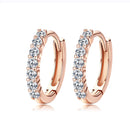 BAMOER 100% 925 Sterling Silver Dazzling CZ Crystal Circle Round Hoop Earrings for Women Sterling Silver Jewelry SCE351-1H