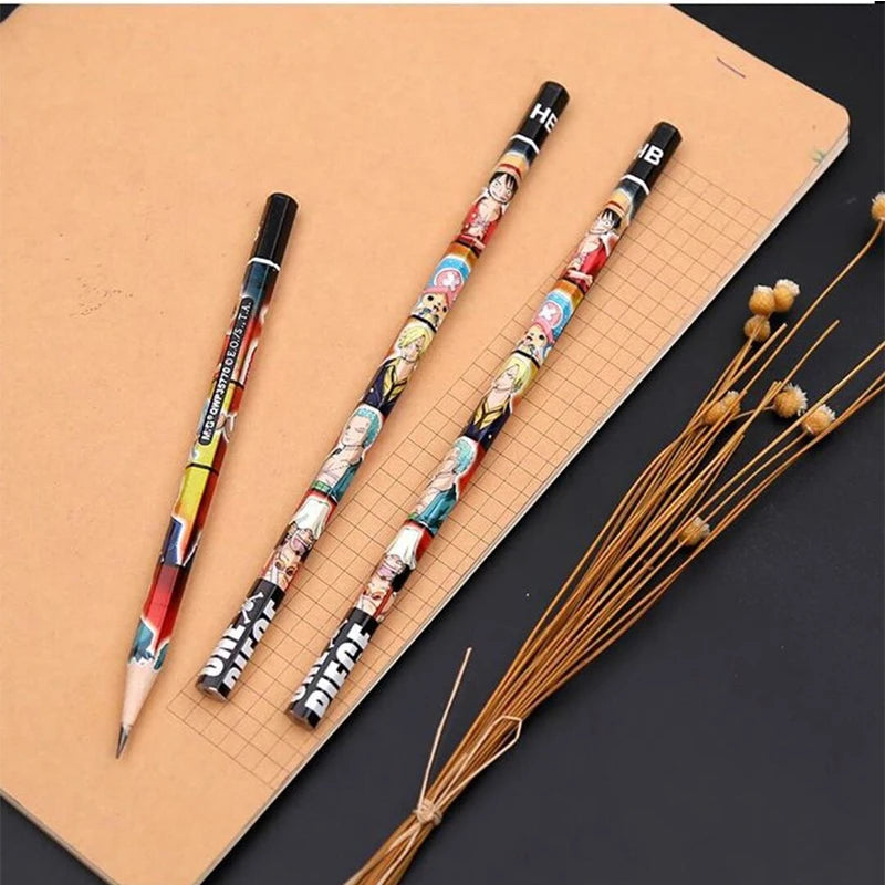 12pcs Wooden Pencil HB Painting Sketch Stationery Animation Appearance Office Learning Stationery Supplies Triangle Appearance