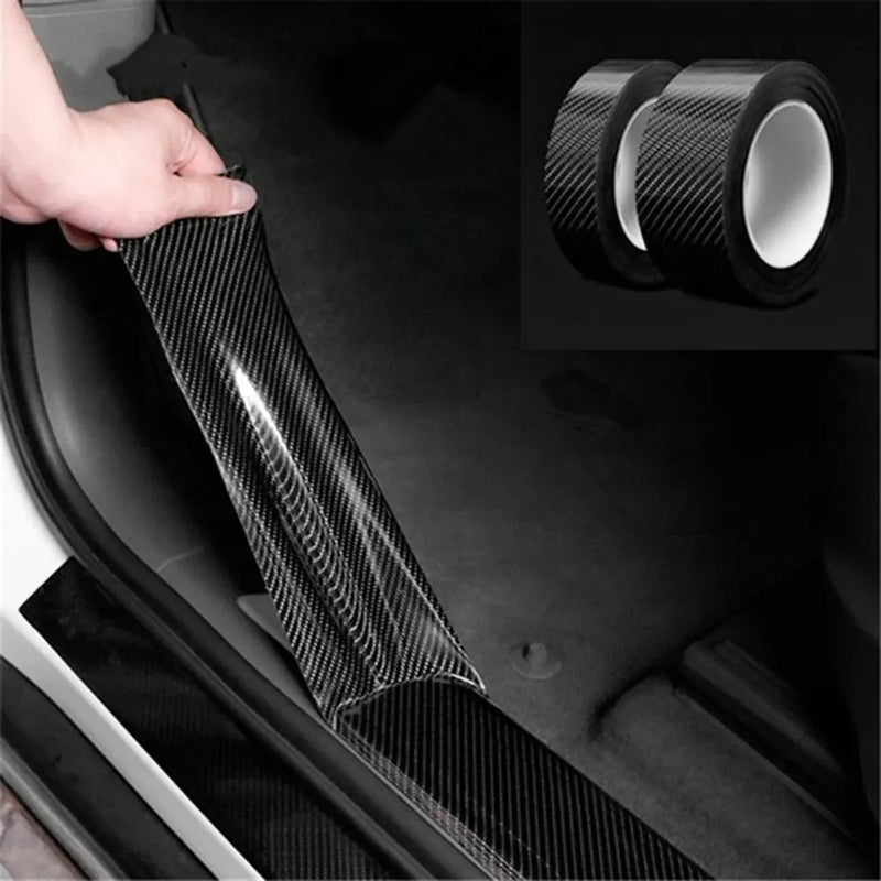 3M 3D Carbon Fiber Car Sticker DIY Paste Protector Strip Auto Door Sill Side Mirror Anti Scratch Tape Waterproof Protect Film