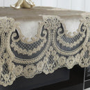 European Luxury Velvet Lace Border Embroidered Tablecloth Balcony Bedroom Christmas Coffee Small Round Table Cover Cloth Mantel