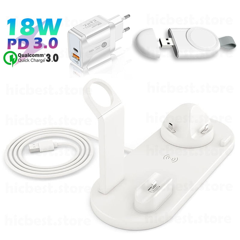 3 in 1 Wireless Charger for iPhone Wireless Charger 3in1 Induction Charging Dock Station for iPhone 12 SE 11 Apple Watch Airpods