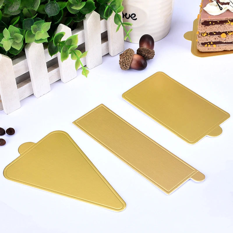 Meibum Dessert Board Base Golden Paper Plates Silver Mousse Mat 100pcs/Set Cake Cardboard Pastries Display Tray Decorative Tools