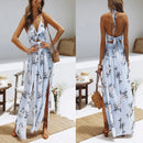 Customizable Duzeala Womens Summer Boho Maxi Long Dress Evening Party Beach Dresses Sundress Floral Halter Dress Summer 2021