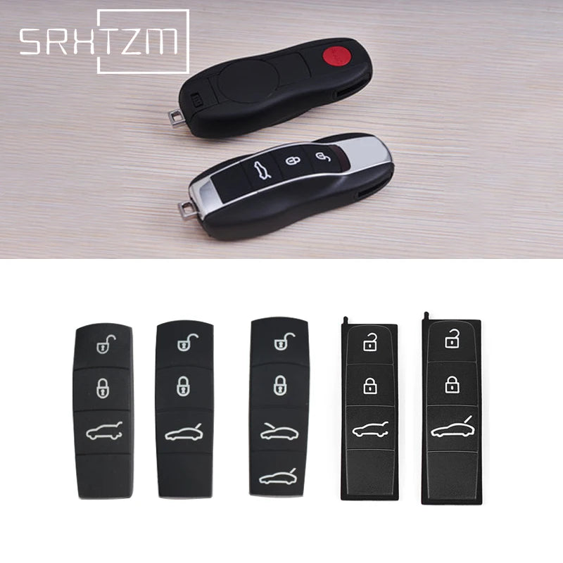 Replacement Rubber Button Car Remote Key For Porsche Cayenne 971 Panamera Key Shell 3 Button Remote Key Fob Case Rubber Pad