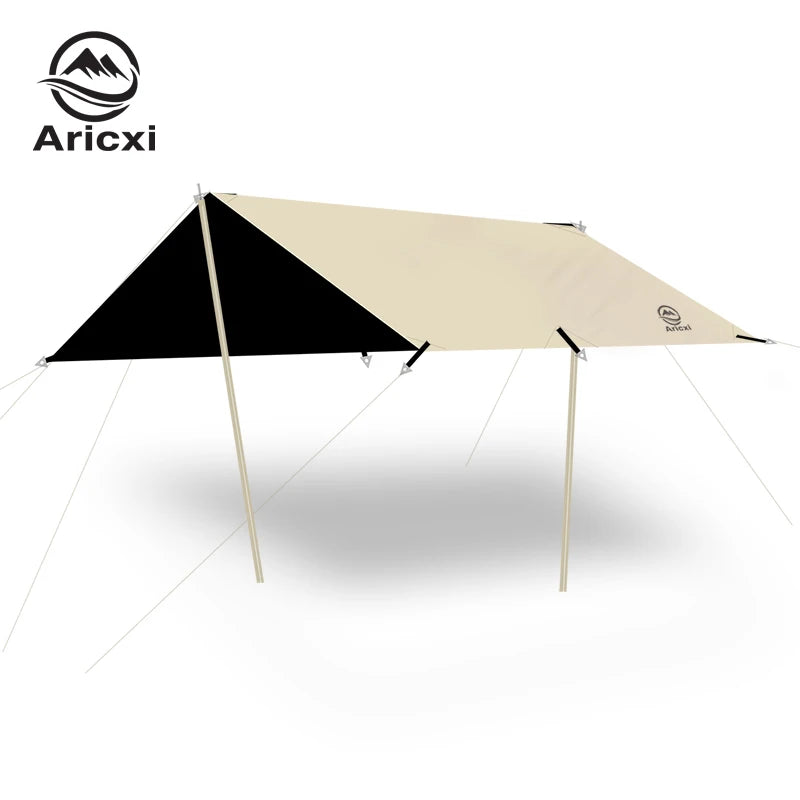 Aricxi Black Coating  Tarp Outdoor Camping Sun Shelter Shade Awning Thickened 210D Oxford cloth ANTI UV  high waterproof tarp