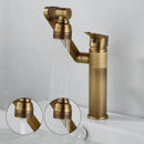 ELLEN Multifunction Bathroom Sink Faucet Hot Cold Water Mixer Crane Antique Bronze Deck Mounted Universal Water Taps EL1326