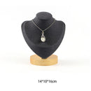 Bamboo and Wood with Microfiber Cloth Jewelry Display Stand Necklace Ring Display Stand Bracelet Earrings Display Jewelry Stand
