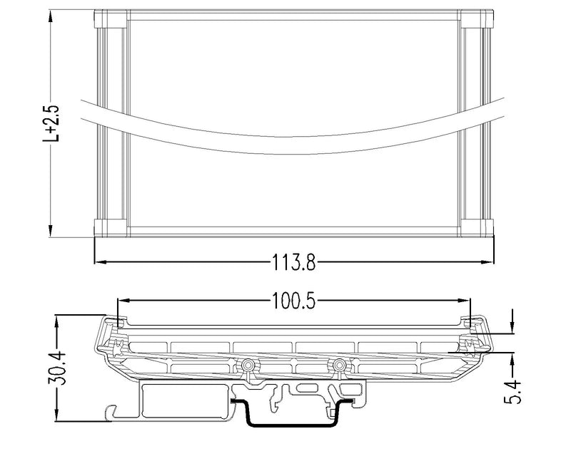 UM100S Profile Din Rail Mounting Base PCB Board House For PCB Width 100mm Din Rail Bracket PCBA Enclosed Housing