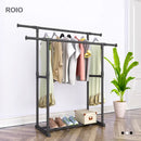 Double Pole Floor Drying Rack Balcony Folding Stainless Steel Home Furniture indoor Clothes Hanger Retractable Simple Coat Rack